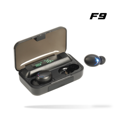 Audífonos Inalámbricos TWS F9™  Bluetooth 5.2 Negro y Blanco 2x1