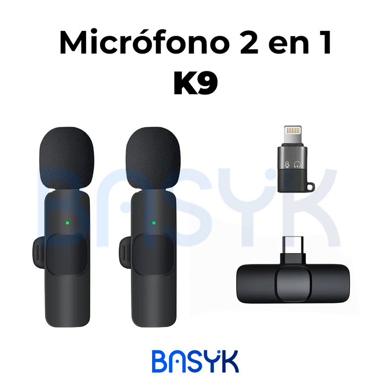 Micrófonos de solapa inalámbrico para iPhone, ipad,Android tipo C 2X1