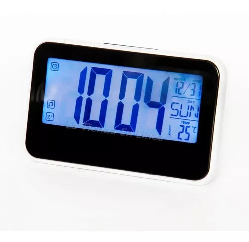 Reloj Despertador LCD Digital con Termómetro, Fecha y Temporizador DS