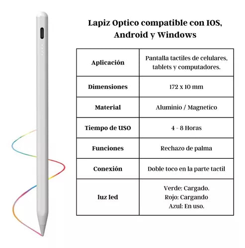 Lapiz Optico Stylus Compatible Con Ios Android Windows