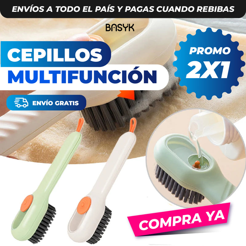 2X1 QUICKCLEAN® CEPILLO MULTIFUNCIONAL CON DISPENSADOR